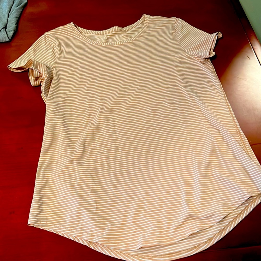Lululemon t-shirt, brand new, soft material, striped.